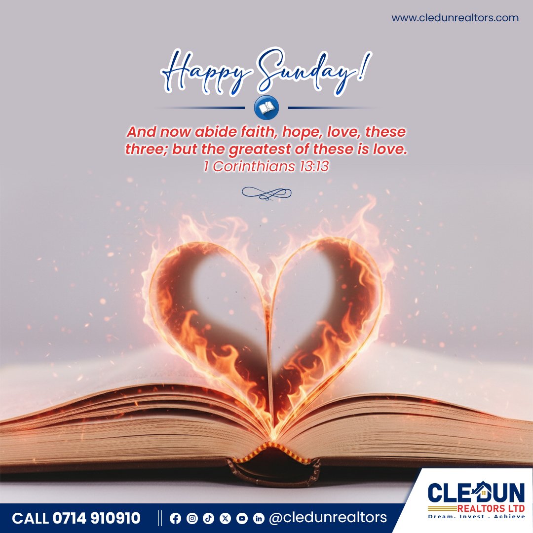 Cledun_Realtors's tweet image. Faith strengthens the soul, hope uplifts the spirit, and love endures through all. Keep them, guard them and cherish them. Have a happy Sunday! 😇

#CledunRealtors #SundayWord