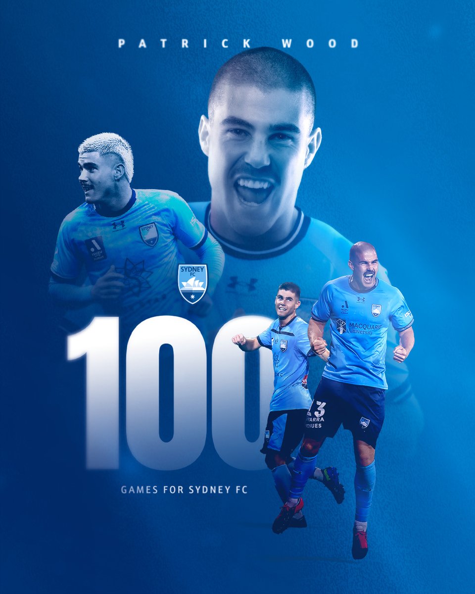 A century of matches in Sky Blue for Pat Wood 💯

He becomes the first player to join our Academy in the U13's and reach 100 first team appearances for the club 📈

Congrats, Woody 🪵👏

#WeAreSydney
