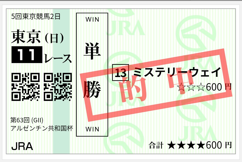 donkouexpress's tweet photo. 本命13.ミステリーウェイ

単勝2,770円的中🎯
やってくれましたねー🏆️

大逃げ打って引きつけて、さらに伸びるという強い競馬。一瞬だめかと思ったけど興奮するレースでした。

やっぱ単騎逃げの人気薄は少しでもいいから買わないとね🏇 https://t.co/lSXCWKFUED