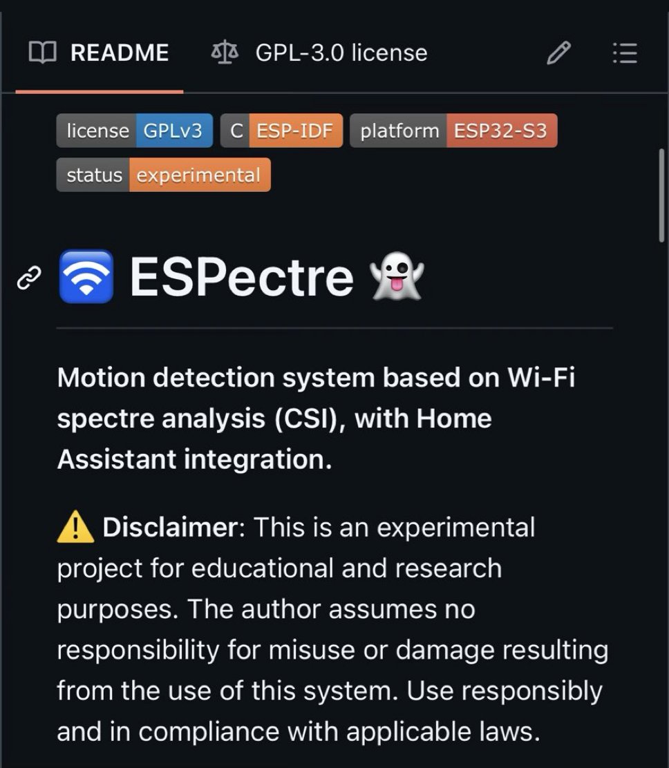 GithubProjects's tweet image. Wi-Fi as a Motion Sensor