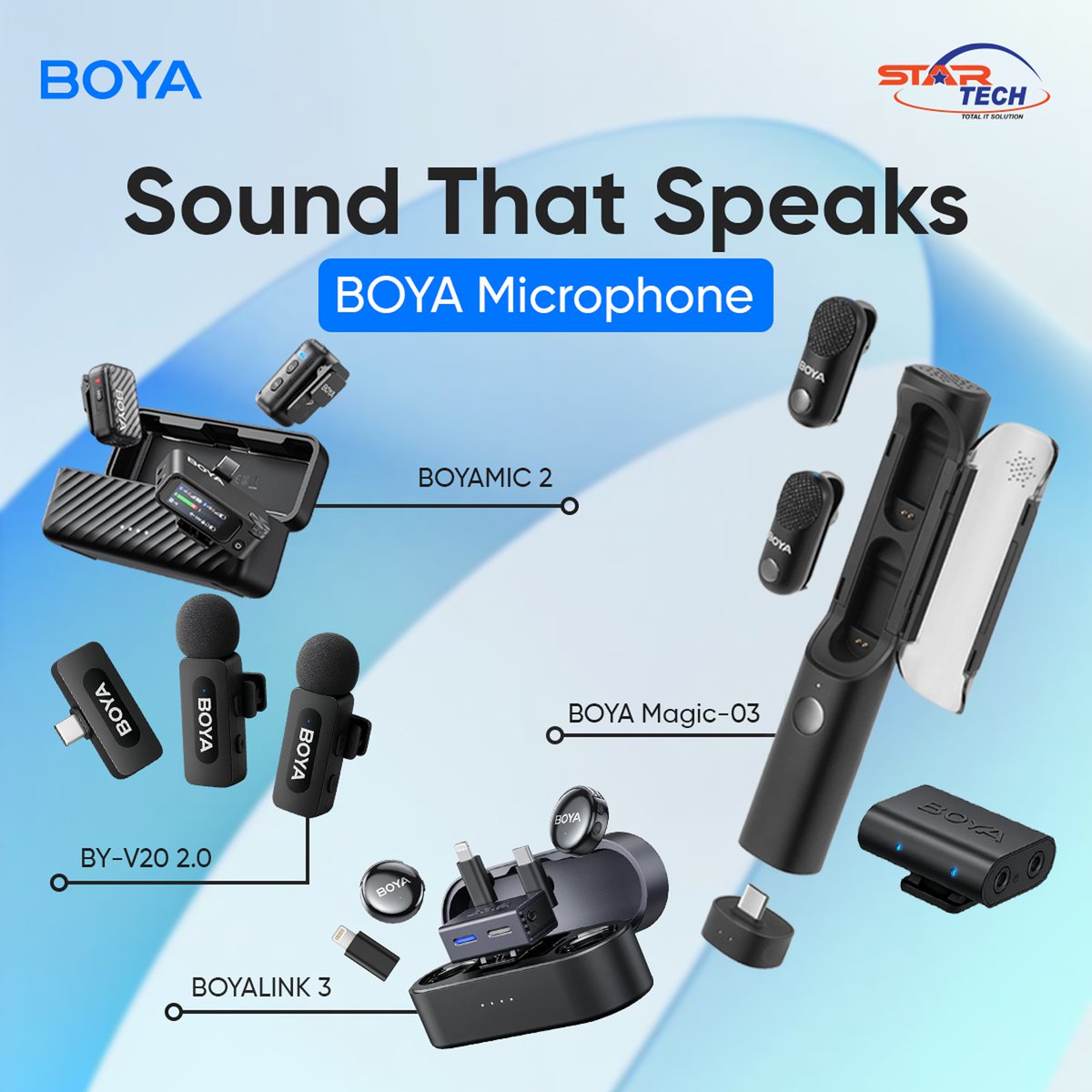 startechbd's tweet image. Sound That Speaks — BOYA Microphones at Star Tech 🎤

Available Now at Star Tech Ltd.

📌 Get Yours Now: startech.com.bd/boya-microphone

#BOYA #HomeStudio #WirelessMic #USBMic #ContentCreation #StarTechBangladesh
