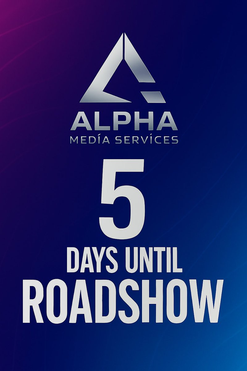 alphamedias's tweet image. 🎬 #5 Days Until the Alpha Media Roadshow!
The countdown is on! 🚀 Get ready for an electrifying showcase of AV innovation, cutting-edge broadcast tech, and live production excellence 🎥✨

#AlphaMediaServices #Roadshow2025 #AVTechnology #LiveProduction #Countdown