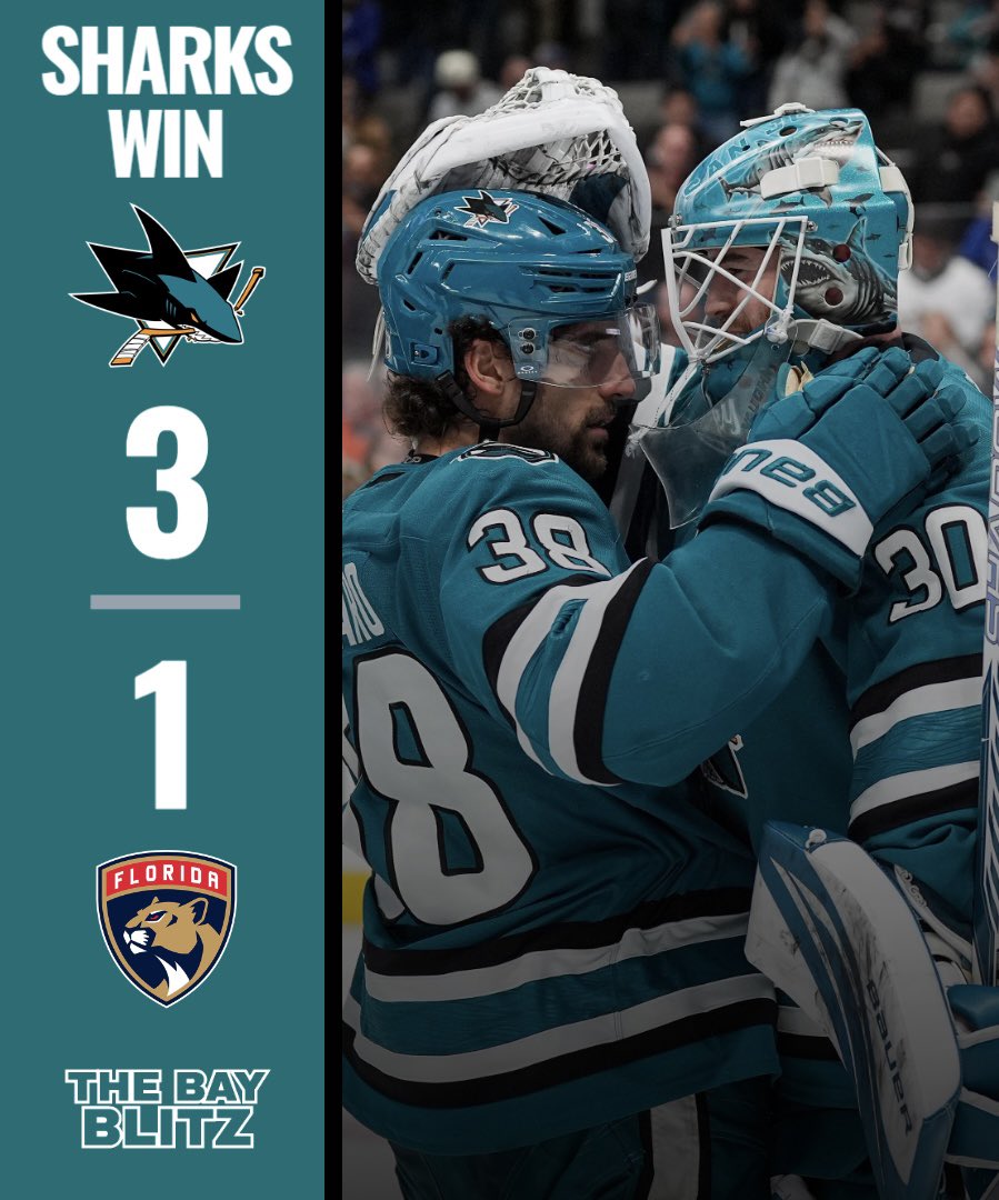 TheBayBlitz's tweet image. SHARKS TAKE DOWN THE REIGNING CHAMPS.

The #SJSharks are a WAGON as they beat the Florida Panthers in a very close game. The San Jose Sharks have now won 3 games in a row and back-to-back in back-to-back games.

WOW. This team could be anything…