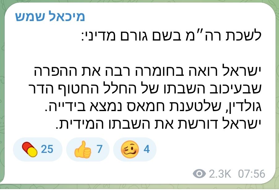 בחומרה כל כך רבה עד ש"הגורם המדיני" לא מסוגל להגיד את זה בלי להסתתר תחת טייטל שיאפשר לו להכחיש שאמר את זה
