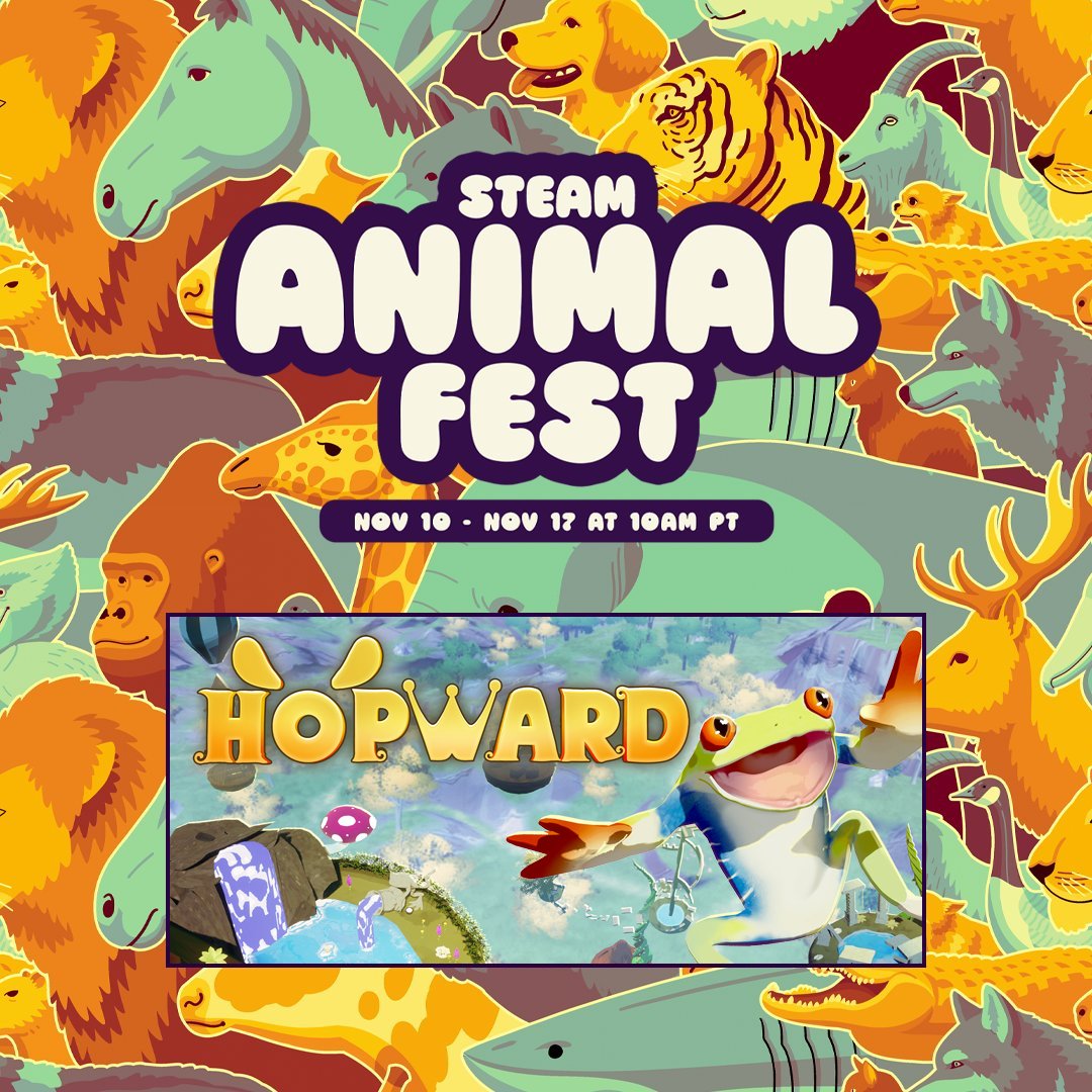 Hopward will be taking part  in Steam's Animal Fest Nov 10 - Nov 17

#indiegame #gamedev #IndieDev #indiegamedev #hopward #indiegame #UE5 #madewithunreal #Steam #wishlistwednesday