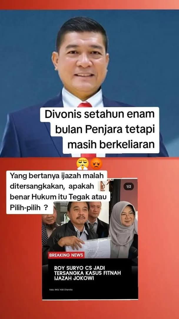 Yang INKRAH masih bebas berkeliaran
Yang hanya bertanya malah ditersangkakan😤

Di mana keadilan....?