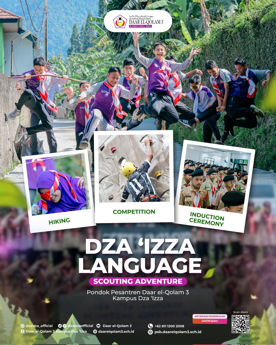 dzaizzaofficial's tweet image. Dza ‘Izza Language – Scouting Adventure
Kegiatan pramuka yang dikemas dengan nuansa bahasa Inggris dan Arab ini menjadi ajang seru bagi para santri untuk belajar sekaligus berpetualang.

#kampusdzaizza #ahlulizza #scoutingadventure #dzailanguage
#santriglobal #daarelqolam