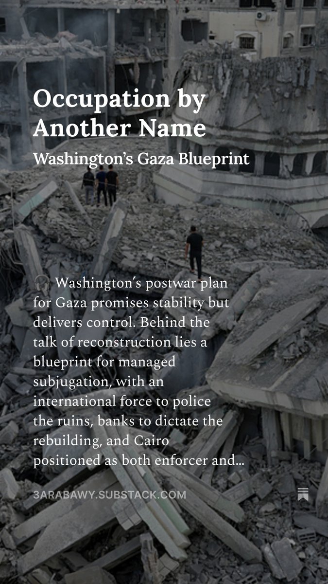 3arabawy's tweet image. 🎧 Occupation by Another Name 
open.substack.com/pub/3arabawy/p…
