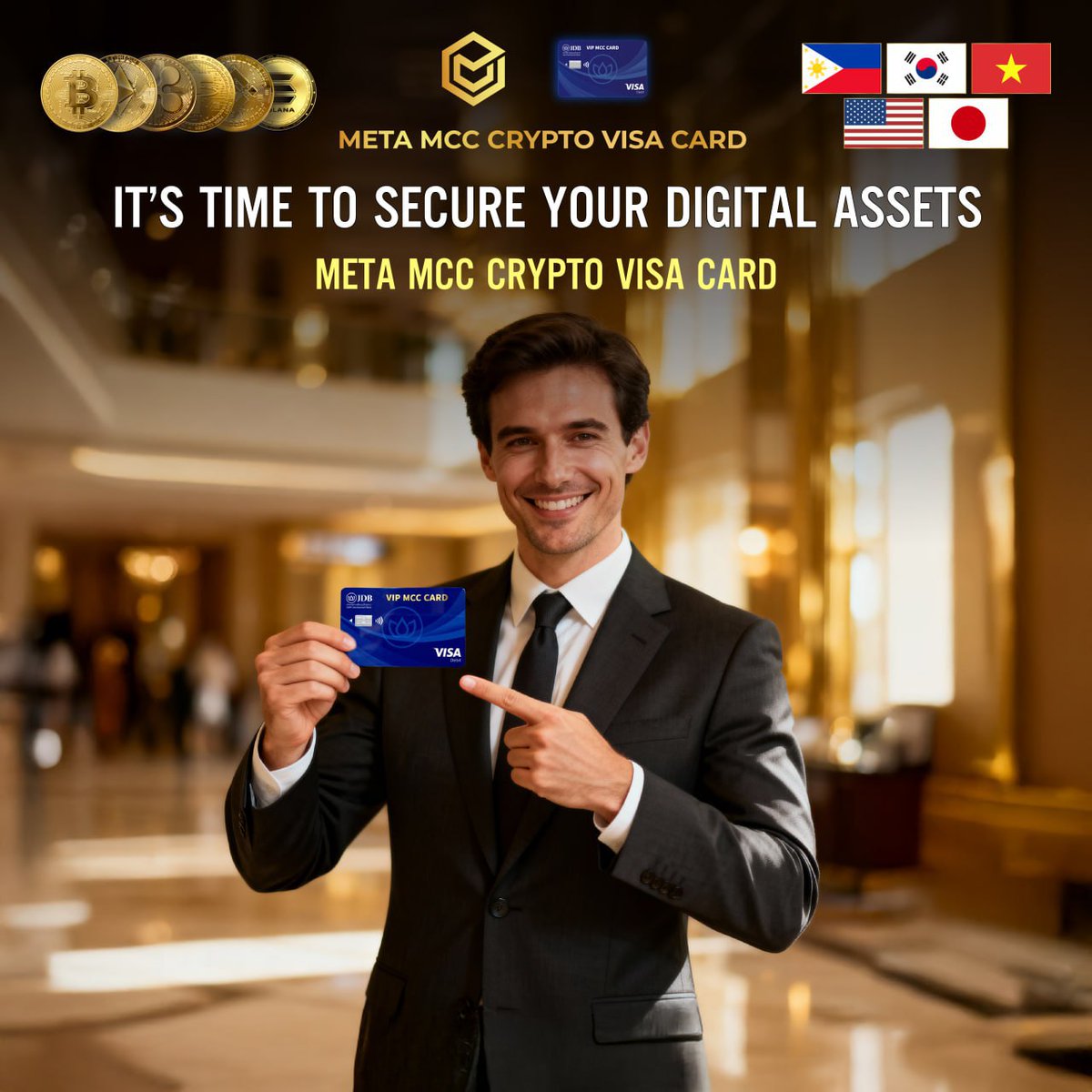 MetaCardGlobal's tweet image. Your assets. Your control. Your card.
Experience borderless freedom with Meta MCC Crypto Visa Card 🌍
#MetaMCC #Visa #FintechInnovation #GlobalAccess #MCCCard #JDBCard  #MCCCard #CryptoLifestyle #DigitalFreedom #SpendAnywhere #VisaCard #MetaGroup