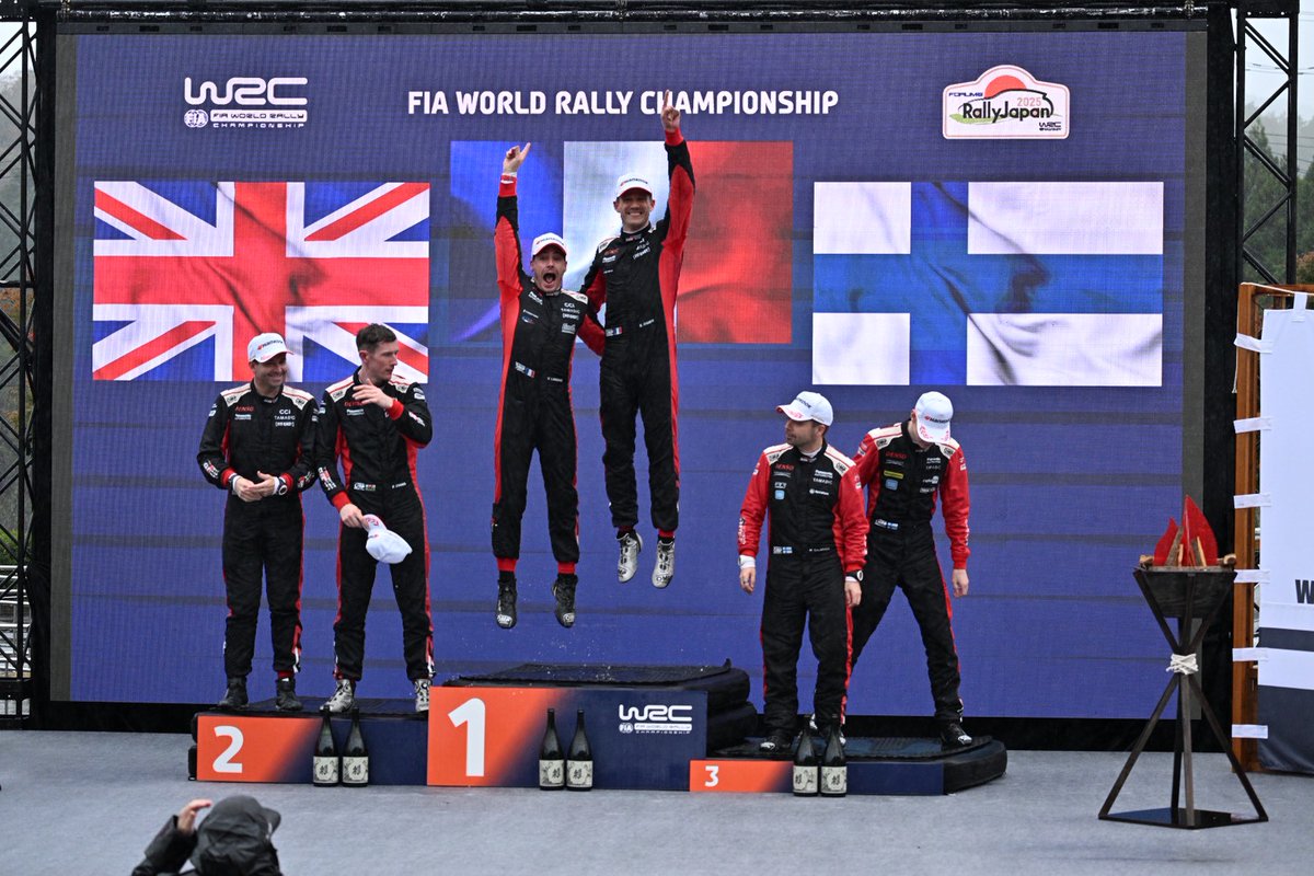 WRC_RallyJapan's tweet image. 📸パワーステージ　ポディウム

#WRC #WRCjp #RallyJapan #ラリージャパン #RJ2025