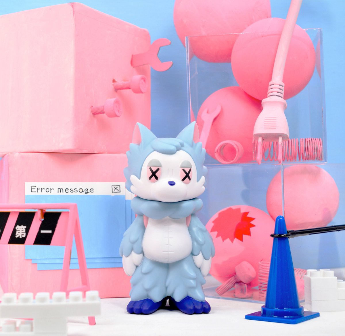 📢おしらせ🐺 おおかみくんソフビ「ERROR BLUE」 デザインフェスタvol