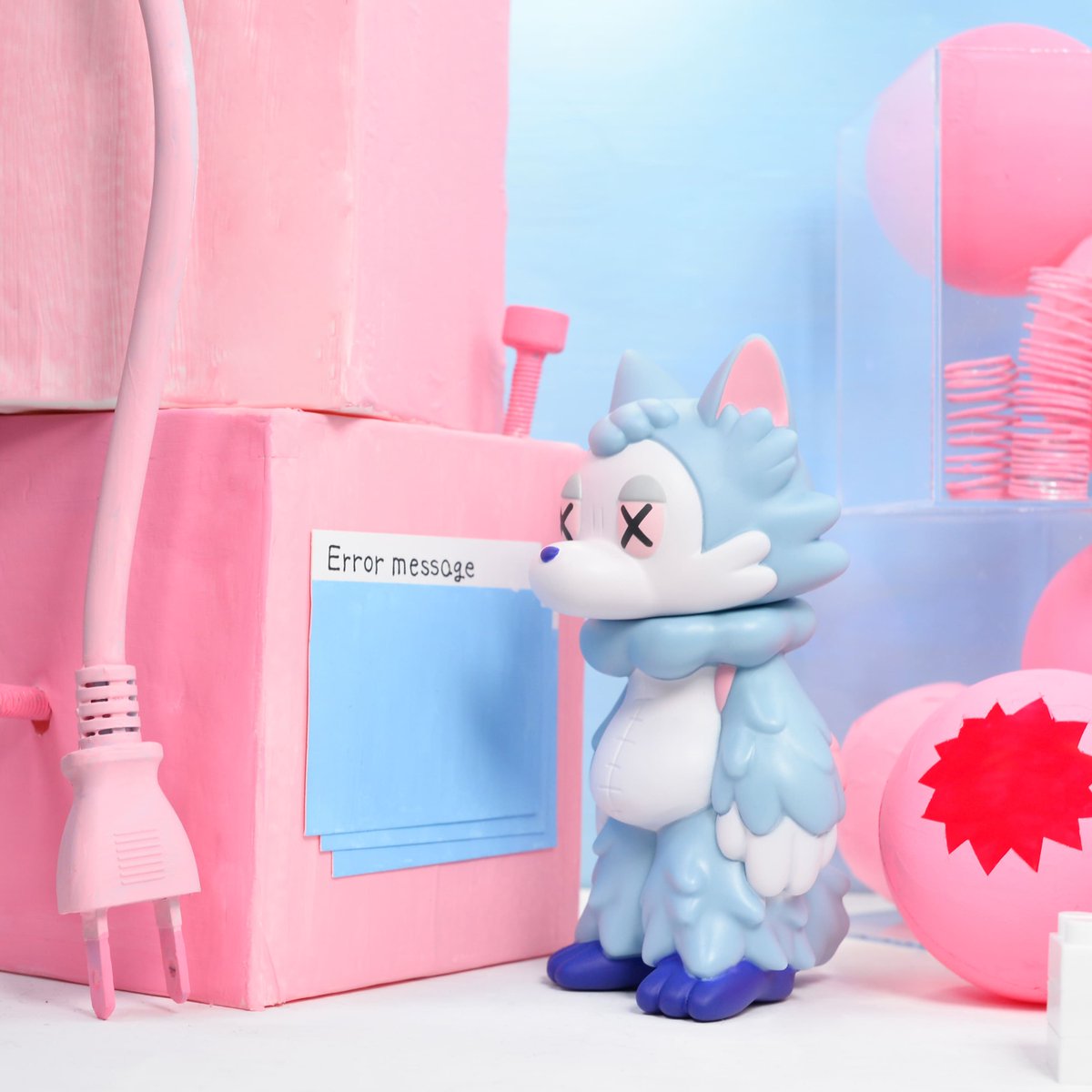 📢おしらせ🐺 おおかみくんソフビ「ERROR BLUE」 デザインフェスタvol