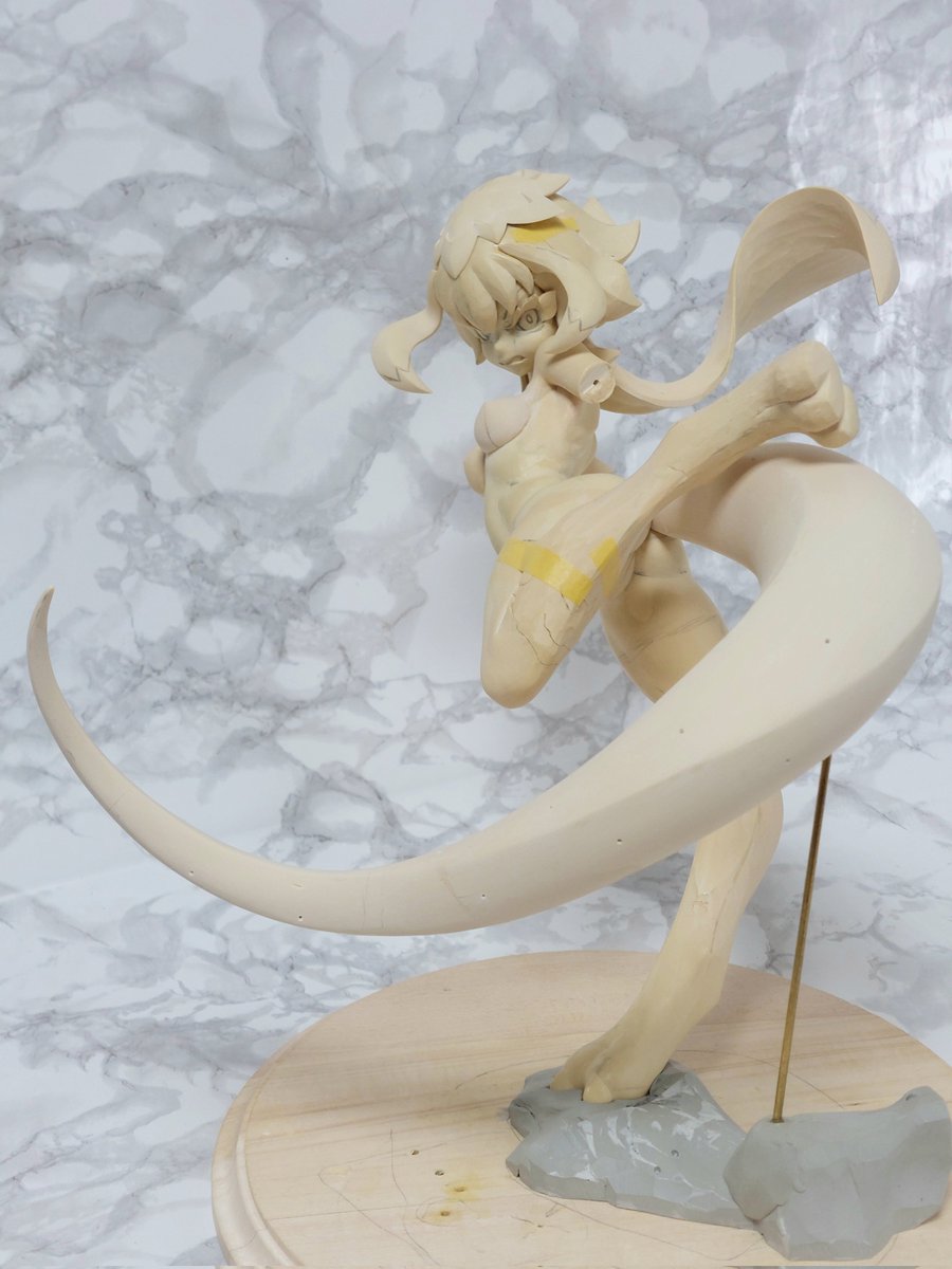 chibiko_love01's tweet photo. 尻尾の付け根が見えるように角度と太さを微調整😊🎶

#フィギュア制作 https://t.co/mUWL9GUE6S