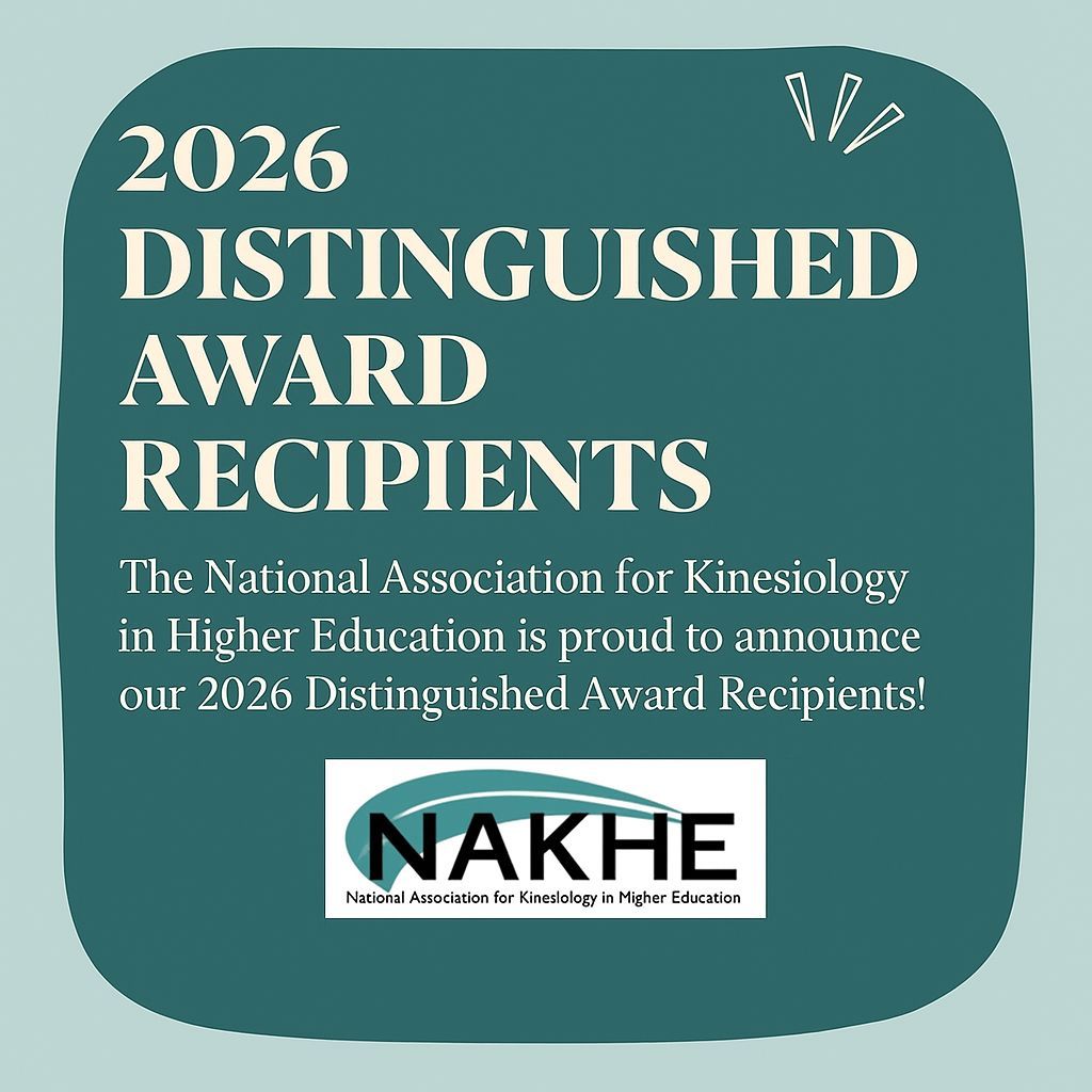 NAKHEorg's tweet image. As we wrap up our 2026 Distinguished Awards Week, NAKHE proudly celebrates the excellence, leadership, &amp;amp; scholarship of our award recipients! 👏

Thank you to our members for supporting &amp;amp; advancing kinesiology in higher education.

#NAKHE #NAKHEAwards2026 #Kinesiology #Leadership