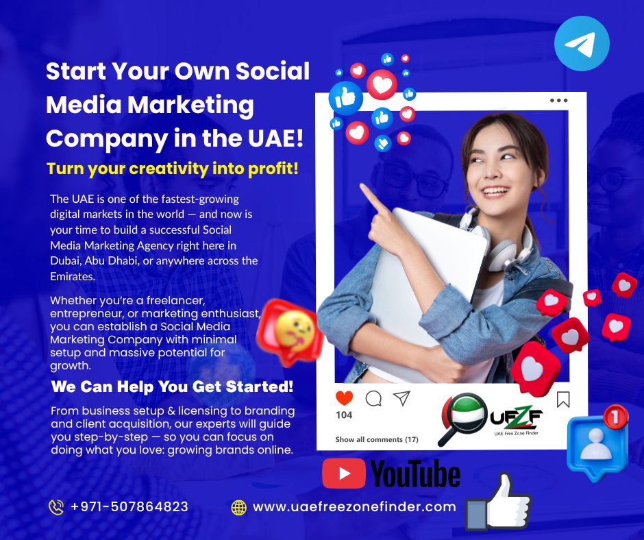 UAEFreezon's tweet image. Start Your Own Social Media Marketing Company in the UAE!

#BeYourOwnBoss #WorkForYourself #SmallBusinessOwner #SuccessMindset #BusinessOpportunities #GrowWithUAE #LevelUpYourBusiness #MakeItHappen #DubaiEntrepreneurs #UAEEntrepreneur #MadeInDubai #BusinessDubai #UAEBusiness