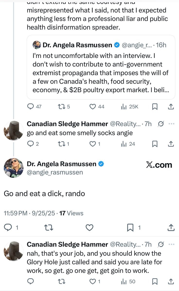 <a href="/judyatrinh/">Judy Trinh</a> @MSNBC Wow, Canadian propaganda media citing American propaganda media writing her one and only article on the Ostrich crisis with her two main sources being the Canadian propagandist scientist and the CFIA.

The system works.

Oh, and by the way, this is the scientist on whom the