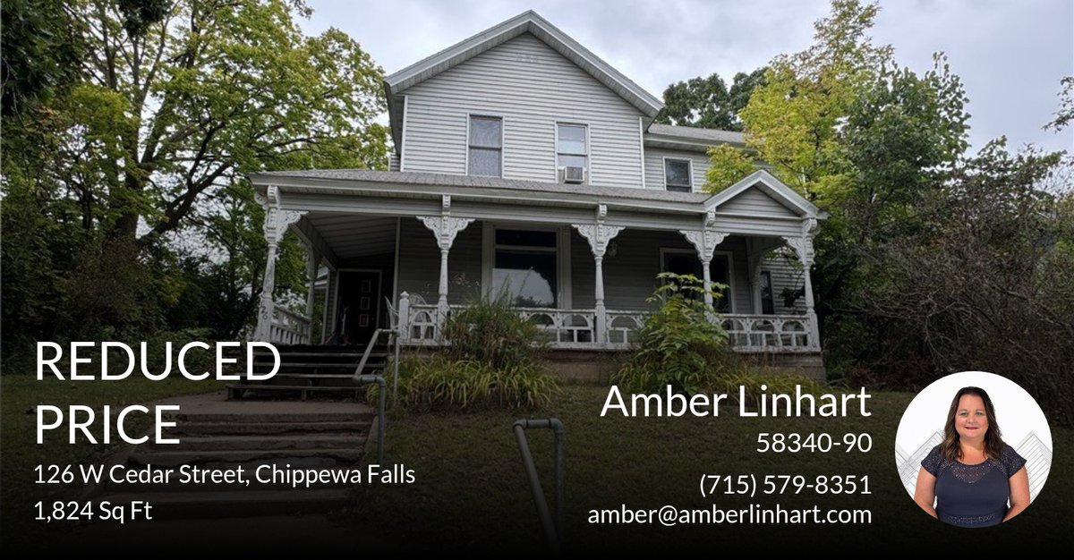 amber071207's tweet photo. 📍 Reduced Price 📍 This recently reduced home at 126 W Cedar Street 2 in Chippewa Falls won't last long, so, don't wait to set up a showing! Reach out here or at (715) 579-8351 for more information! https://t.co/hWEdtH4W63 https://t.co/3sKtonFYAt