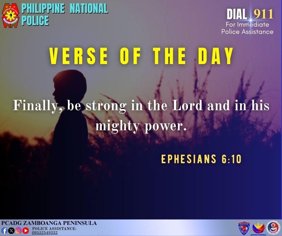 PCADGZAMPEN's tweet photo. Verse of the day

#PCADGZAMBOANGAPENINSULA
#ToServeandProtect https://t.co/X61nUCXze8