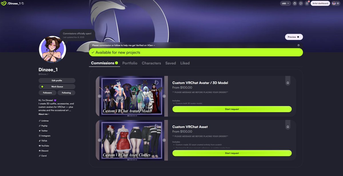 YALL MY #VGen IS NOW OPEN FOR COMMISSIONS!!!

ALL COMMISSIONS FROM NOW ON WILL BE DONE THROUGH VGEN LETS GOOOO