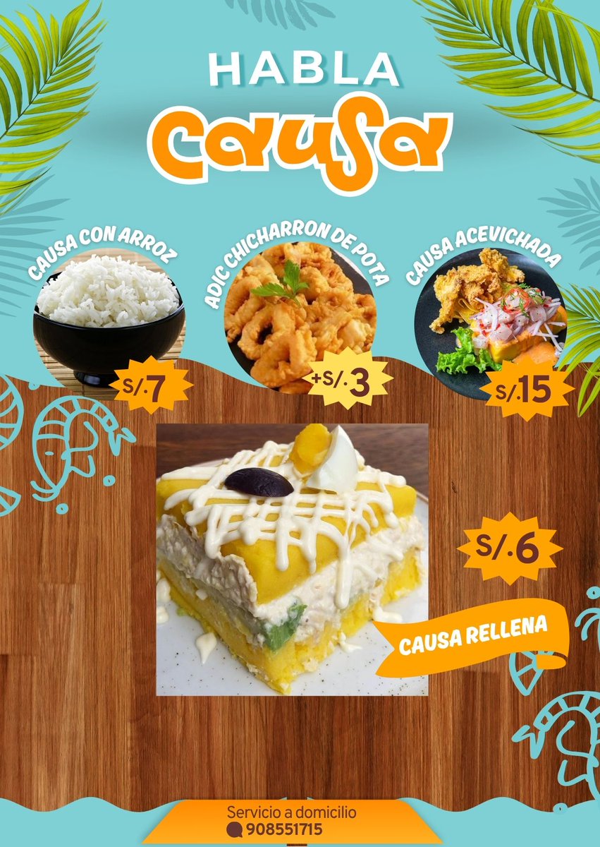 Estoy vendiendo ricas causas rellenas en Jr Francisco moreno 946 a 2 cdras de Angamos, a sólo S/6.00 pro salud para cubrir las terapias y vitaminas de mi pequeño 🧩💙
Agradezco me dejes un ❤️ y/o RT.
Mi teléfono es el 908551715.
Domingos de 11:30 am en adelante 🍽️