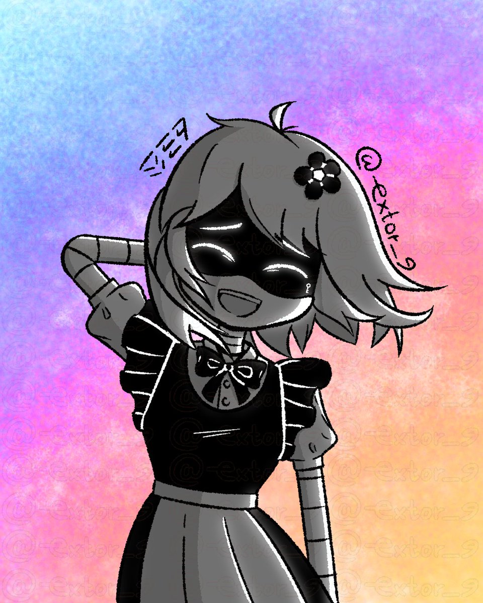 Behind the smiling frame

OC by: Shymeow (DC)

#Murderdrones #Murderdronesoc