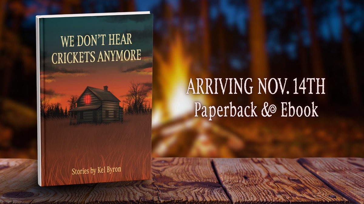 We have a release date! 
My Midwestern gothic short story collection, We Don't Hear Crickets Anymore, is coming out on November 14th

Check it out if you love psychological horror, campfire stories, and eerie tales that feel like a local small-town legend 🖤