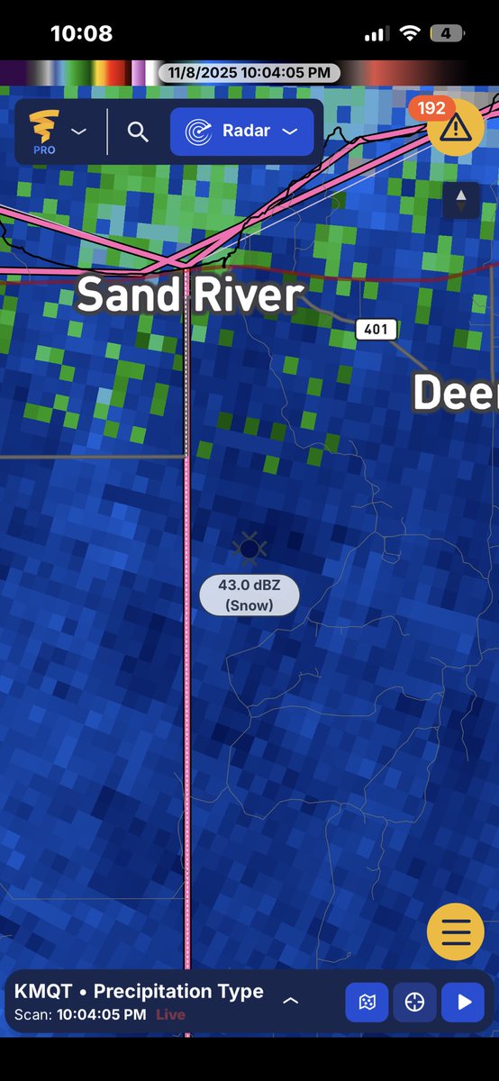 GLWxTracking's tweet photo. HEAVY Lake snow currently happening in the winter storm watch for the UP of MI. Exceeding 23.7 kft. 

If things hold- this could translate to 1.5 to 2.5 in/hr snowfall rate https://t.co/fmt7MiEPDw