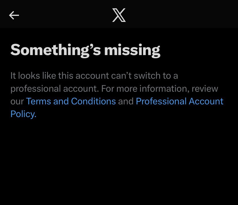 I swear I’m on a government watch list. I’ve been banned on every platform and even now I can’t even have a professional account on here. <a href="/elonmusk/">Elon Musk</a> why can’t I switch to a professional account? I’ll tell you what’s missing it’s Freedom of Speech and to be able to monetize.