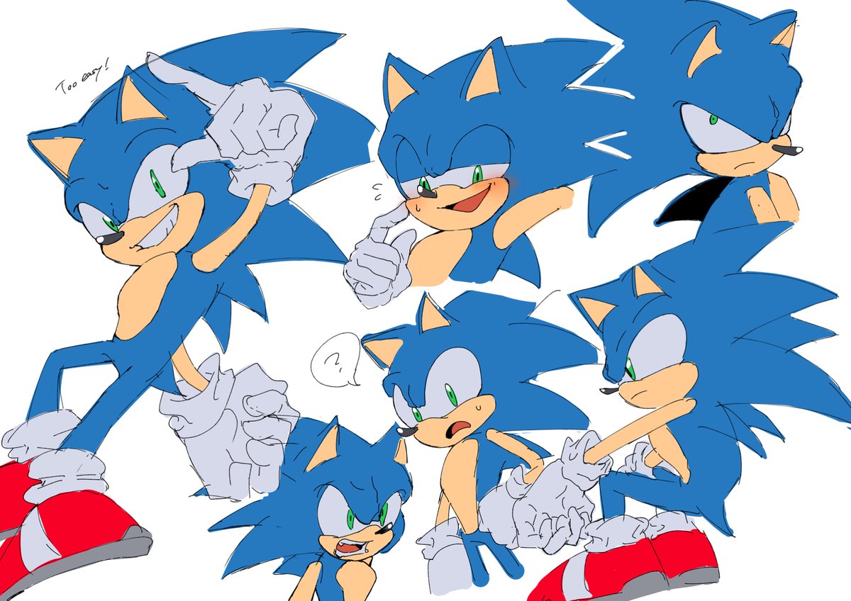 sound02260's tweet image. Sonic drawing🙂💙  #SonicTheHedgehog #sonicfanart