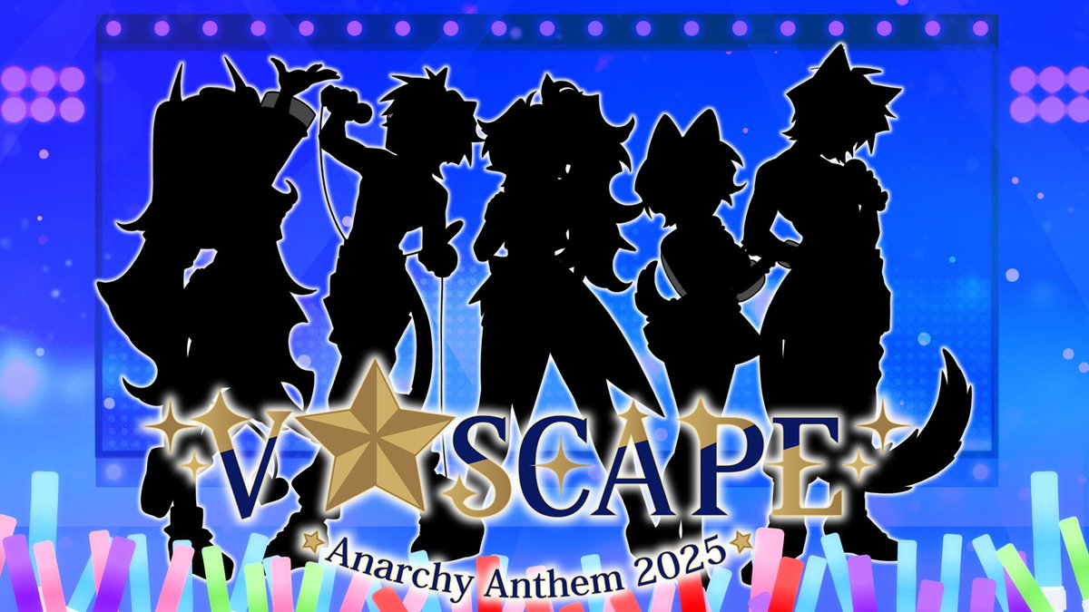 V_Scape's tweet image. Introducing the newly formed V☆SCAPE group, with a concert event: Anarchy Anthem! Featuring guest performances, solos, duos, and more surprises!

📅 November 22nd, 6:30pm ET | 3:30pm PT