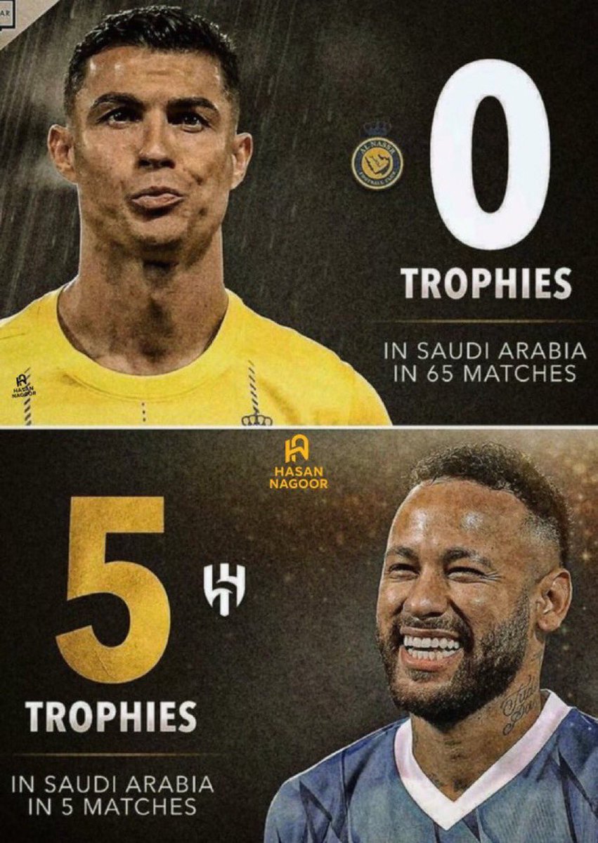 #حقيقة_دفع_النصر_بالدوري 

نيمار جابوه للهلال مصاب لعب ٣ مباريات حقق مع الهلال ٥ بطولات وذهب🖐️
الدون جابوه للنصر منذو ٣ أعوام ونصف ويلعب ولم يتعرض لإصابات صفري بطولات وبكاء وSiiiiiiiiiiiiiiiiiiiiiiiiiiiiiiiiii