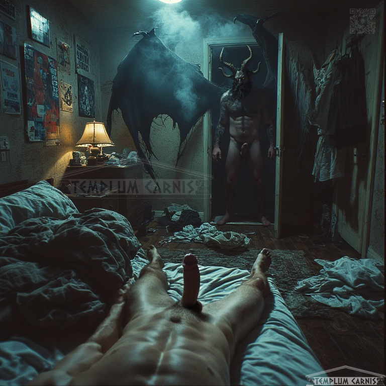 TemplumCarnis's tweet photo. It wasn't a dream.. or a nightmare. The fear melted away as your cock stiffened. In the morning his load dripping from your used hole is all the proof you need that the demon was real

#gayAI #AIgay #gayDemon

all depictions 18+ https://t.co/apmQ2x8sXF