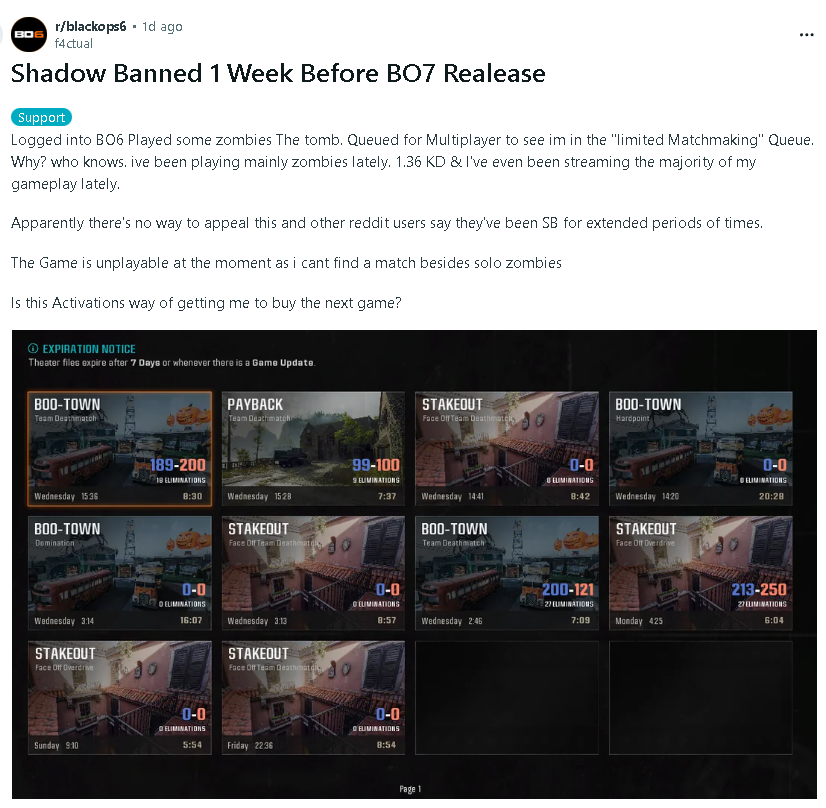 FACTU4L's tweet photo. @ATVIAssist  I believe myself to have been wrongfully shadowbanned. To my knowledge my account has not been compromised. At the very least can i be informed on what exactly got my account shadow Banned? https://t.co/pvSpNyCf6s