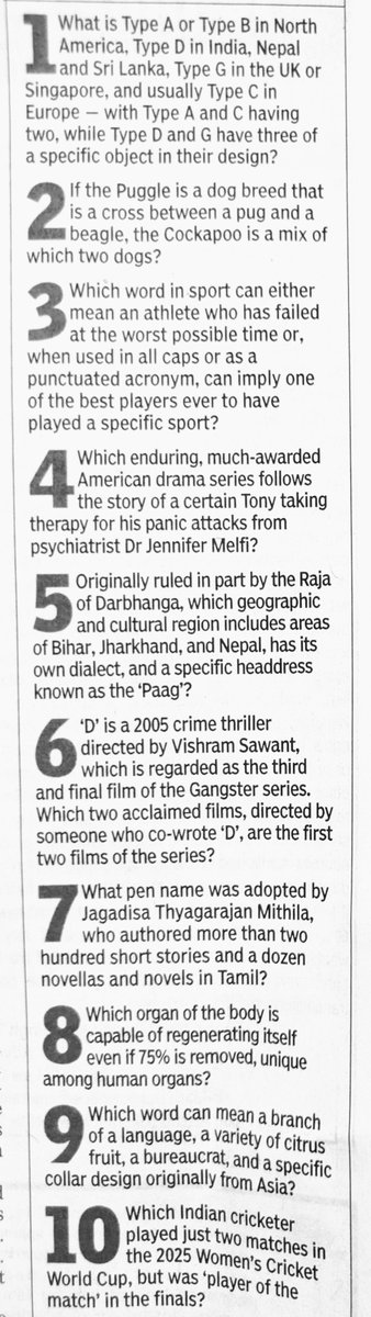 joybhattacharj's tweet image. This week&apos;s quiz in the TOI!