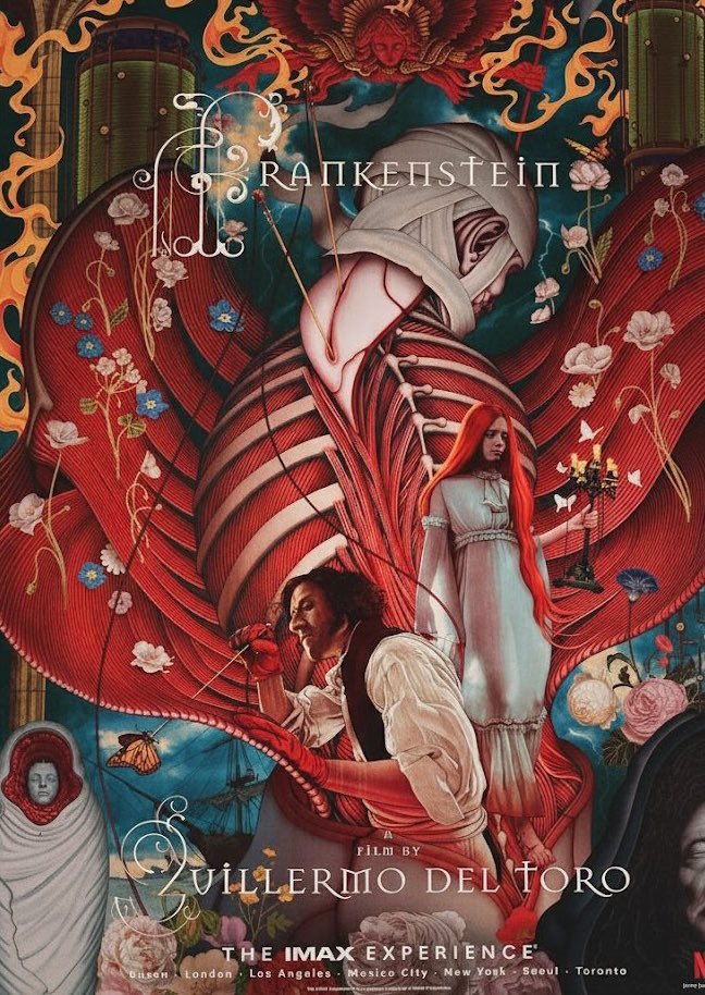 KK_kaoru_koga's tweet image. デル・トロ版『フランケンシュタイン』に関係している絵についてもうひとつ。

このポスターですが、見た瞬間に、あ、ゴーティエ・ダゴティの解剖図だ！ってなりました。
好きなんですよ、昔の解剖図。
このダゴティの解剖図が載ってる本も持っています。