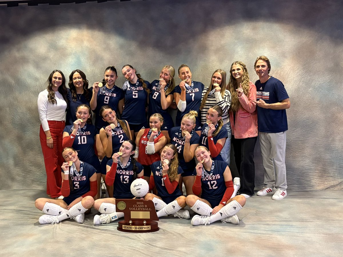 BACK 2 BACK!  Under the Brighest 💡&amp; the Grandest Stage, <a href="/NorrisTitanVB/">Norris Titan Volleyball</a> showcased tonight what we knew all along: the 2025 squad was an ELITE TEAM!  They will forever be recognized as State Champions in the hallowed halls of Norris!  Let’s raise another Banner!  🔥🧨🎊👏💥🎈🎉🏐