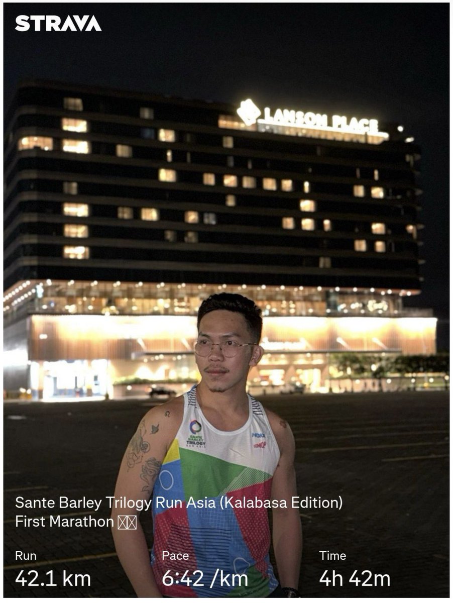 aemondxxx's tweet photo. Thank you sa nag initiate ng run at sa nakasama ko kanina, kahit papano’t di na sayang pag punta namin. My first ever marathon (Sub 4:50). Thank you, Lord 🫶🏻 Kaya ko pala 😭
#marathoner #santebarleytrilogyrunasia #HokaFinals #running #runningthreads https://t.co/1U9EjvYVuh