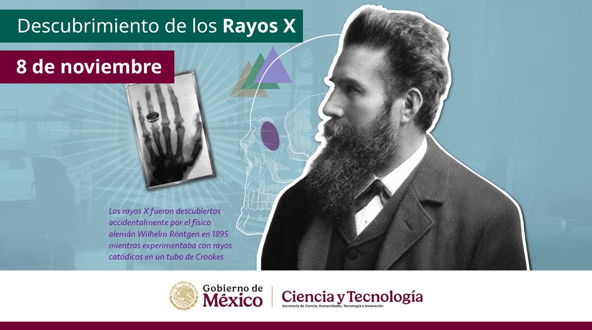 🩻 La historia médica cambió con Wilhelm Conrad Röntgen quien en 1895 descubrió accidentalmente los #RayosX tras experimentar con rayos catódicos. Revolucionó la #Física y permitió el inicio de la #Radiología, que hoy es vital en #Medicina como apoyo de diversos diagnósticos.