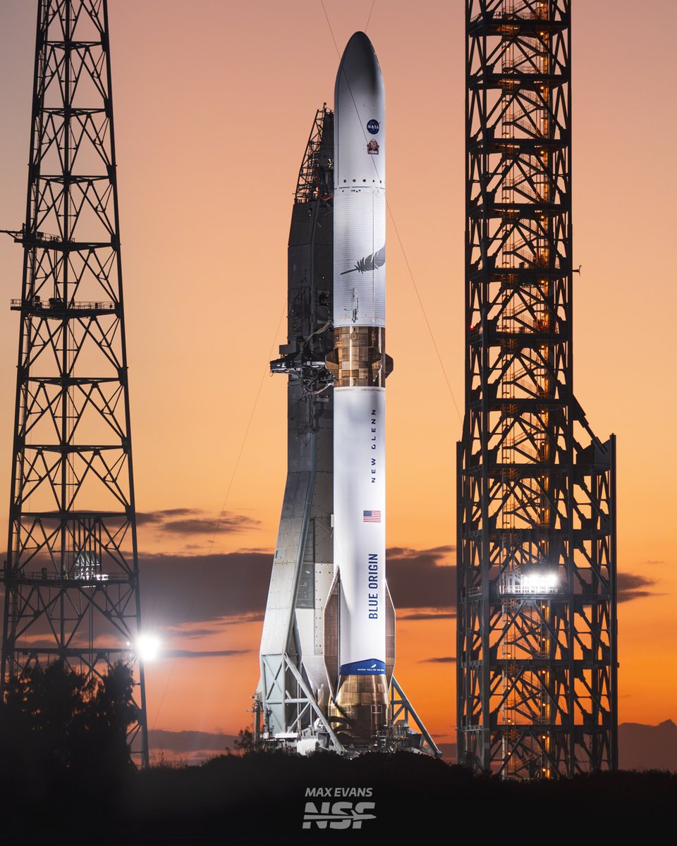 One more sleep.

The stage is set at LC-36 for New Glenn's second flight and <a href="/NASA/">NASA</a>'s mission to Mars: ESCAPADE! The launch window opens at 2:45pm local time tomorrow afternoon.

Rooting for you, team Blue!

📸 - <a href="/NASASpaceflight/">NSF - NASASpaceflight.com</a>