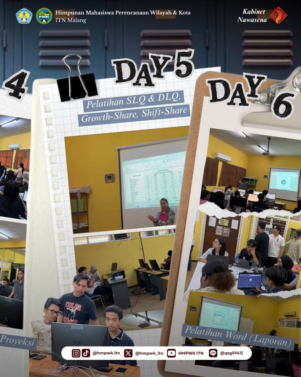 [📝 DOKUMENTASI STUDENT DAY 2025 📸]

Student Day 2025 HMPWK ITN Malang sukses digelar dengan penuh antusias! 
Kegiatan ini menjadi ajang pengenalan dasar perkuliahan PWK bagi Mahasiswa Baru 2025.

HMPWK ITN MALANG
Bravo Planologi‼️🙌🏻
2025/2026

#KabinetNawasena