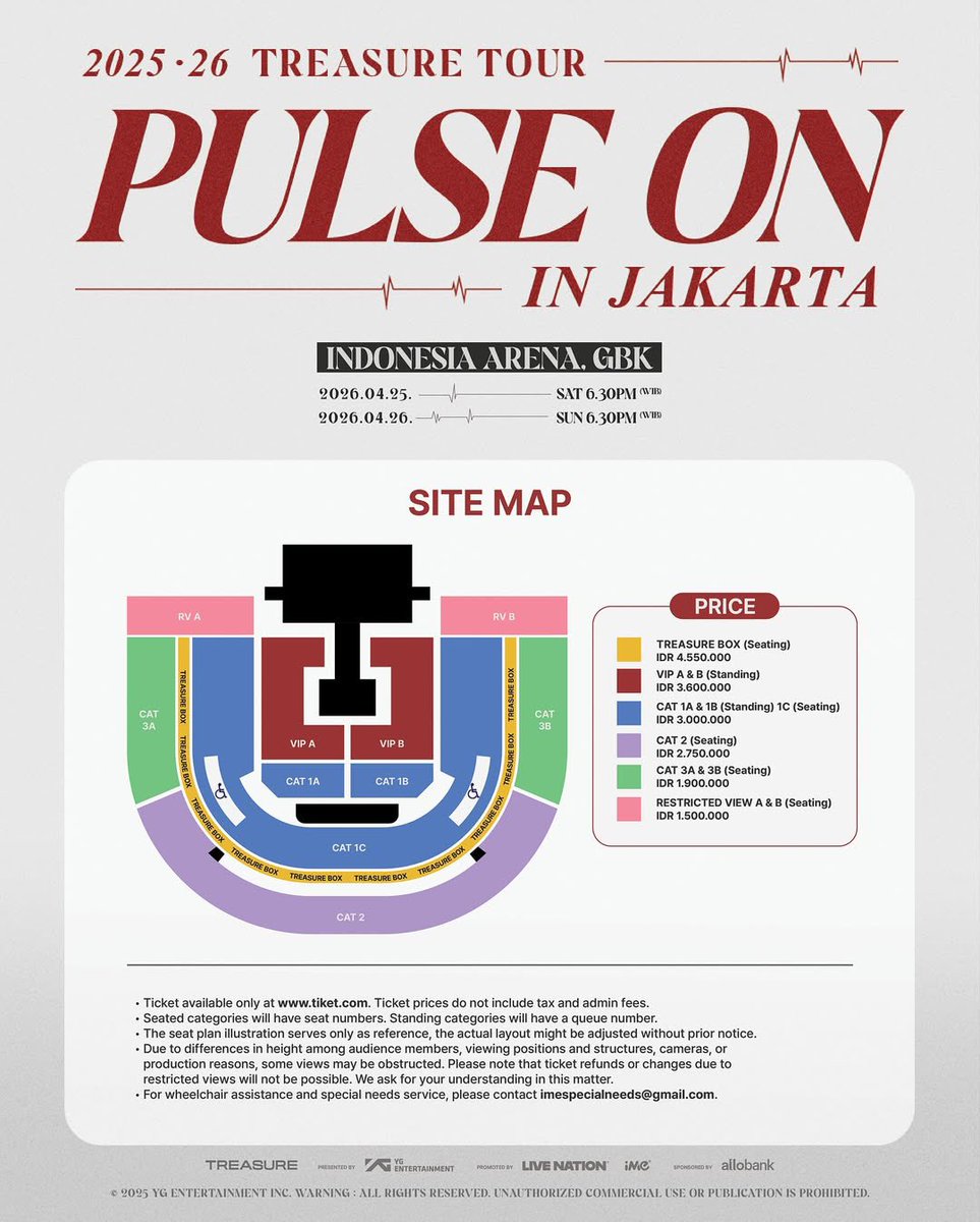 jwastip's tweet photo. Ticketing Service/Jastip
2025-26 TREASURE TOUR [PULSE ON] IN JAKARTA
#TREASURE #트레저 #PULSE_ON #TOUR #JAKARTA #YG

Fee IDR 350.000,-

DM us for any questions https://t.co/O9N4d0waPM