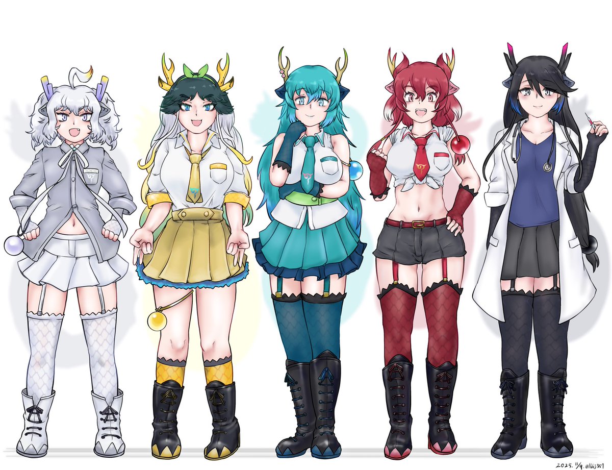 五龍姉妹　背の順
#けものフレンズ