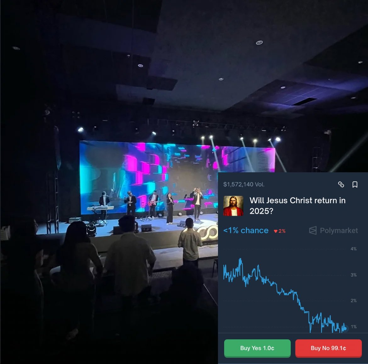 I was at church today and suddenly this bet pop off on my mind😭
I’m sorry Jesus but I was too maxi on <a href="/Polymarket/">Polymarket</a>