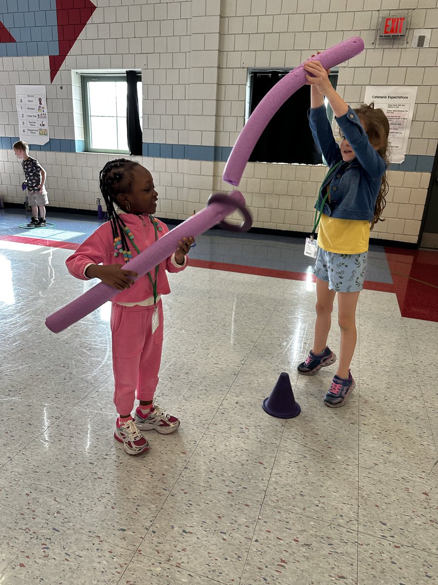 Kindergarten is crushing their first ever physical literacy stations in wellness class!