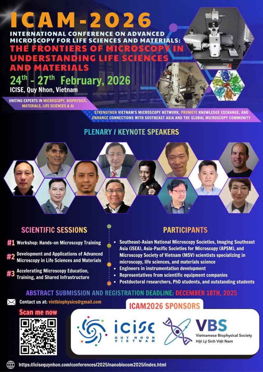 Join researchers worldwide at ICAM-2026 to share new ideas and advances in microscopy that support better life and material sciences and collaboration. icisequynhon.com/conferences/20…