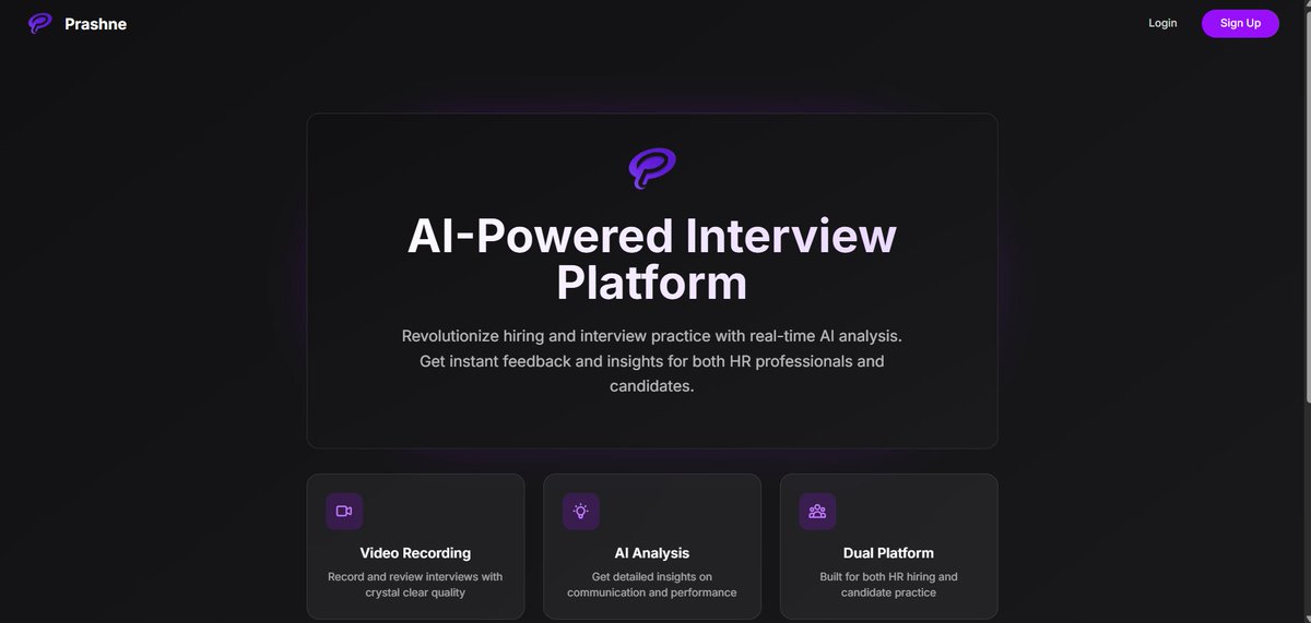 ujwal200's tweet photo. We built Prashne to give you back your most valuable resource: time.
Time for human connection and strategic hires.
Ready to transform your process?
https://t.co/8LTLdGbQw6

#HRTech #Startup #Recruitment #AI https://t.co/cvHldlLc1o
