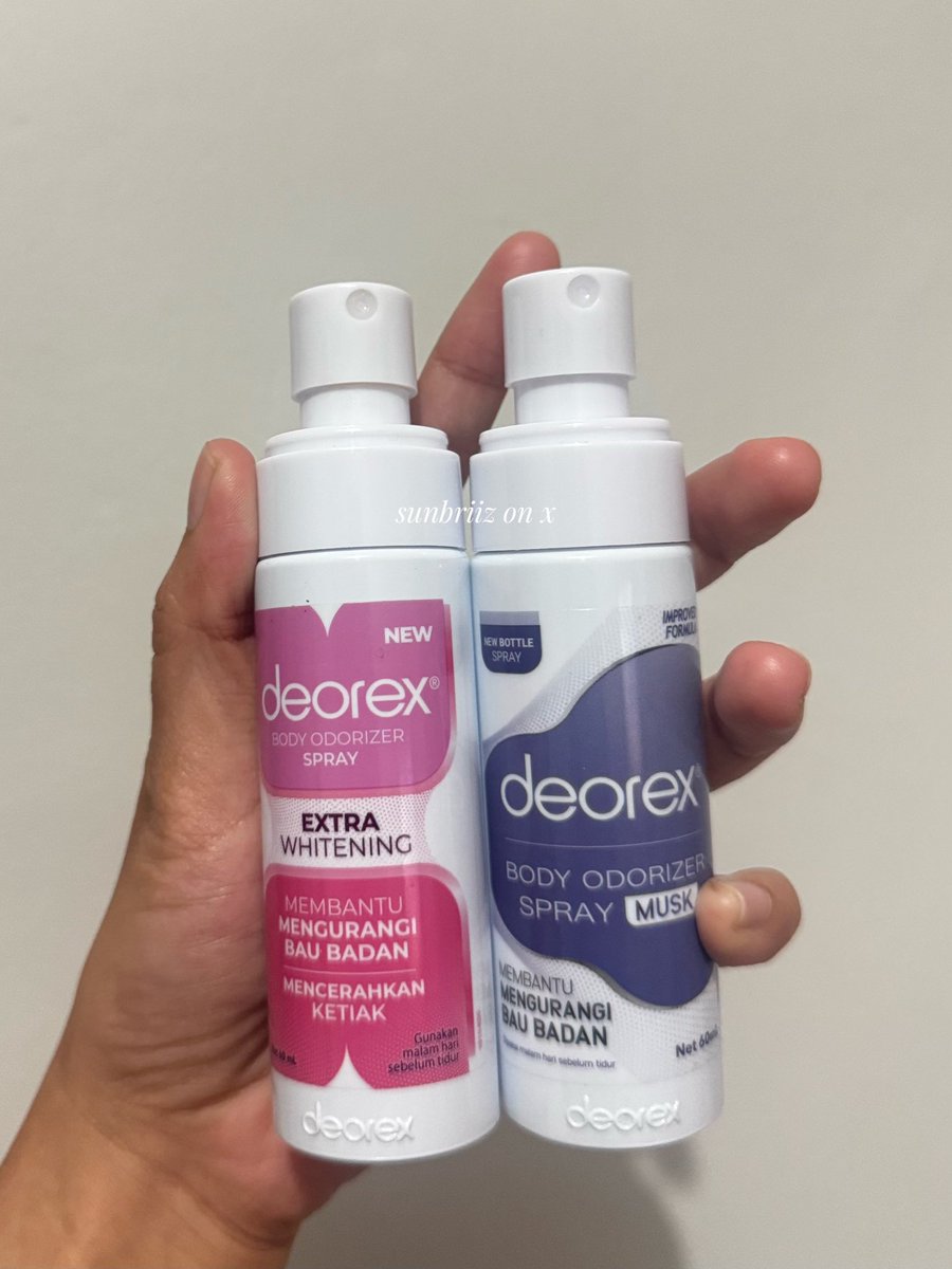 sunbriiz's tweet photo. Lagi rame, bingung pilih varian Deorex yg mana. Fungsi sama, beda di wangi

💖 Pink - fresh floral fruity + whitening
💜 Ungu - powdery, + cooling sensation

Kalo aku sih team #PowderySoft 💜 Apalagi kalo cuacanya lagi panas☀️ kalian team mana nih?🤭

💜 https://t.co/afw7JOKC12 https://t.co/ruwiDsidJw