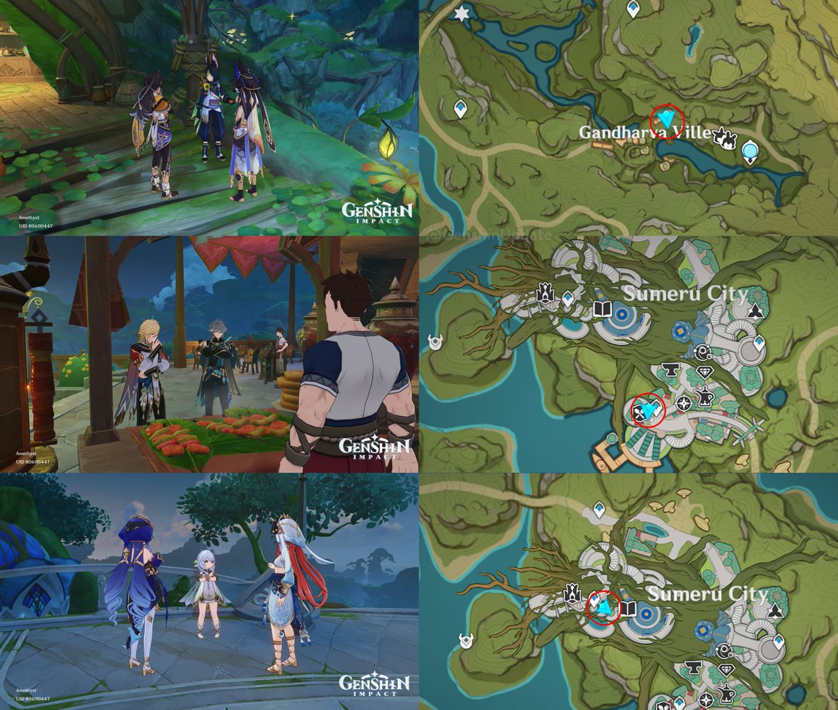 Genshin__Update's tweet photo. Characters location after Phase 2 of "Ruins Exploration: Fieldwise Center" Event 
(Collei, Amber, Candace, Dehya, Faruzan are still at the same location like after Phase 1) 
#GenshinImpact #原神 #원신 https://t.co/NxWK8fFOMQ