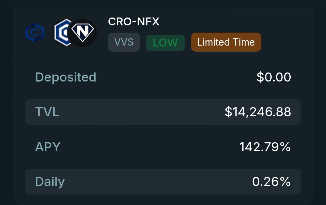samurai_smart's tweet photo. Hey #CroFam ,
Are you not taking advantage of the LP farms on https://t.co/opIBCd0Jue

Then you are missing out on Juicy #APYs.

Don't let your #cronos assets sit ideal in your wallets, put them to work to earn #compounded interest  for you while you sleep.

Ngl, @compoundrdotapp is one of the best products from @wolfswapdotapp.

#Wolfpack #Amplify