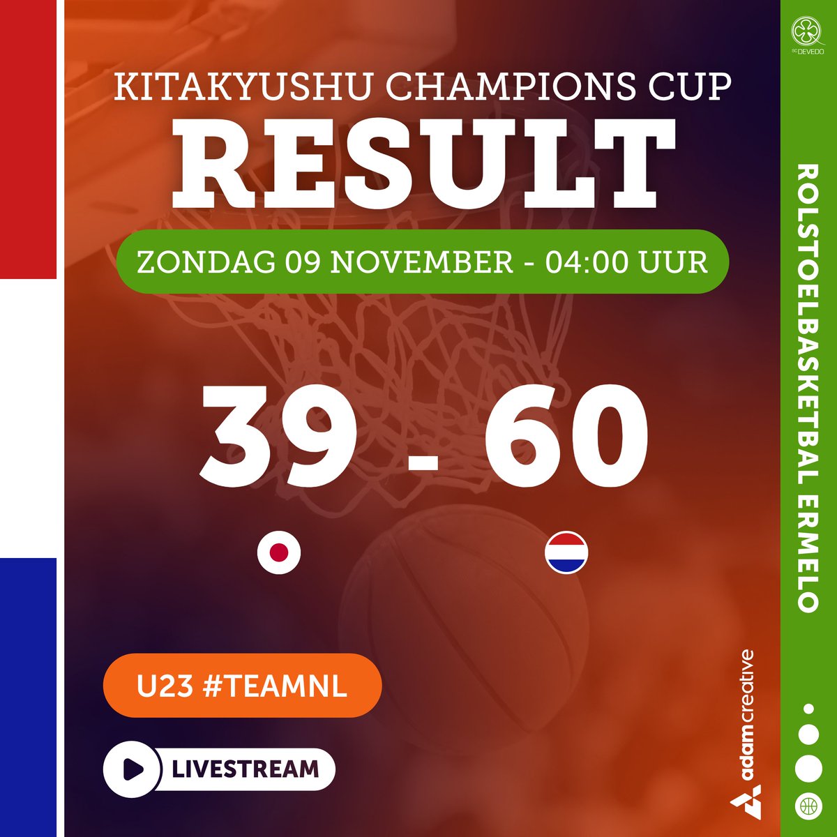 #RESULT Champions! 🥇🏆 #TeamNL herpakt zich in de finale en wint met 39-60 van Japan #rolstoelbasketbal #Kitakyushu #KitakyushuChampionsCup